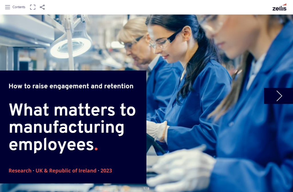 What matters to manufacturing employees (Zellis research 2023)