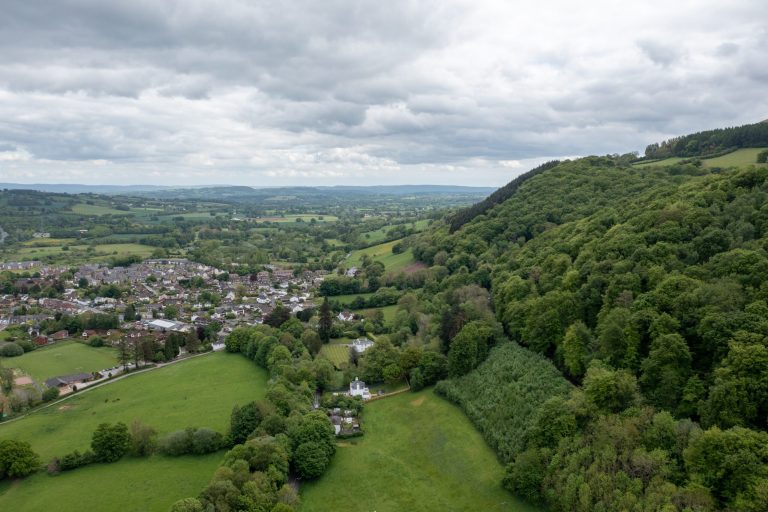 Landscape of Abergavenny in Monmouthshire