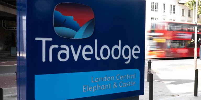 Travelodge sign.